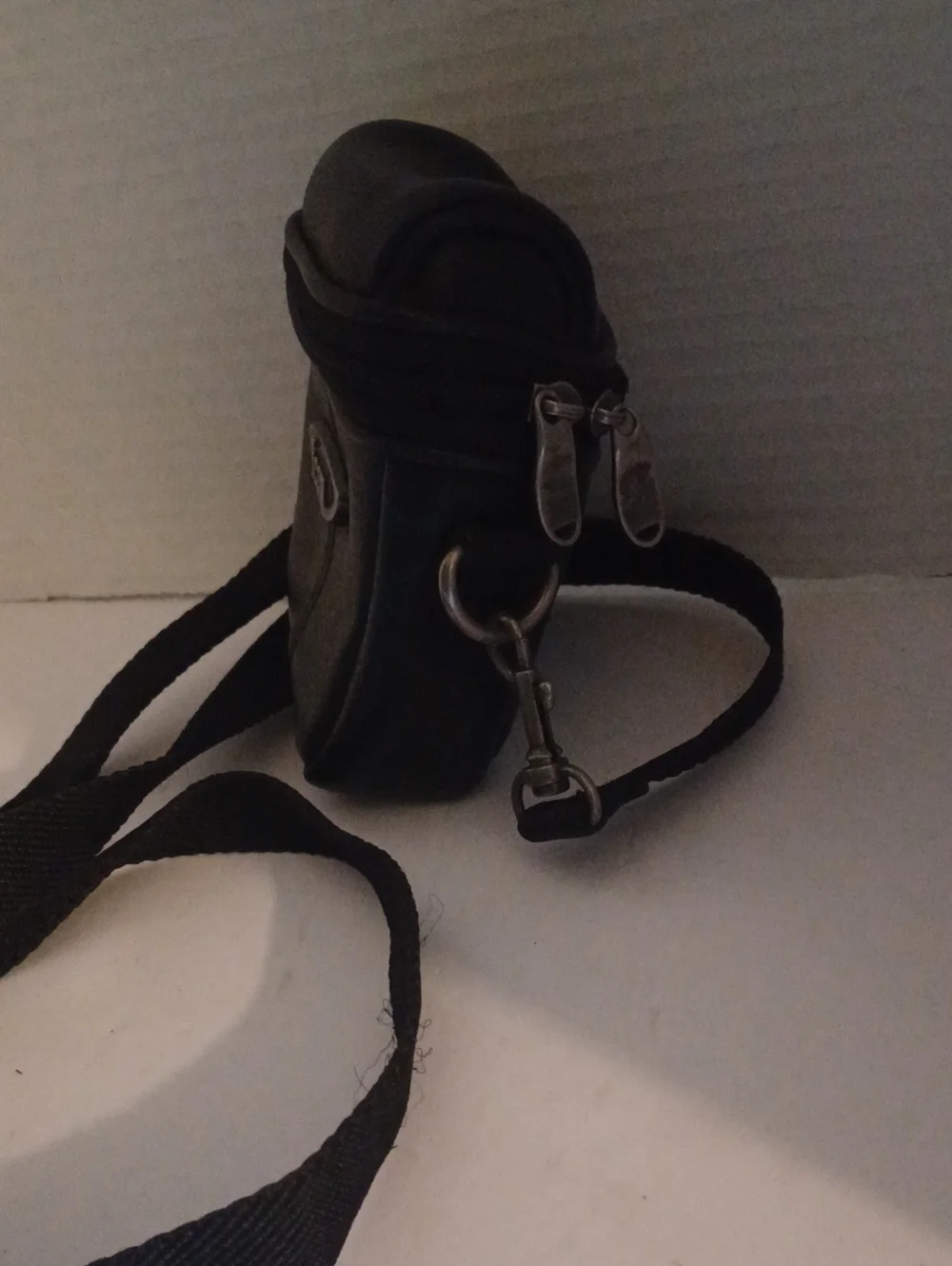 ICON Black Faux Leather Camera Case Bag with Shoulder Strap